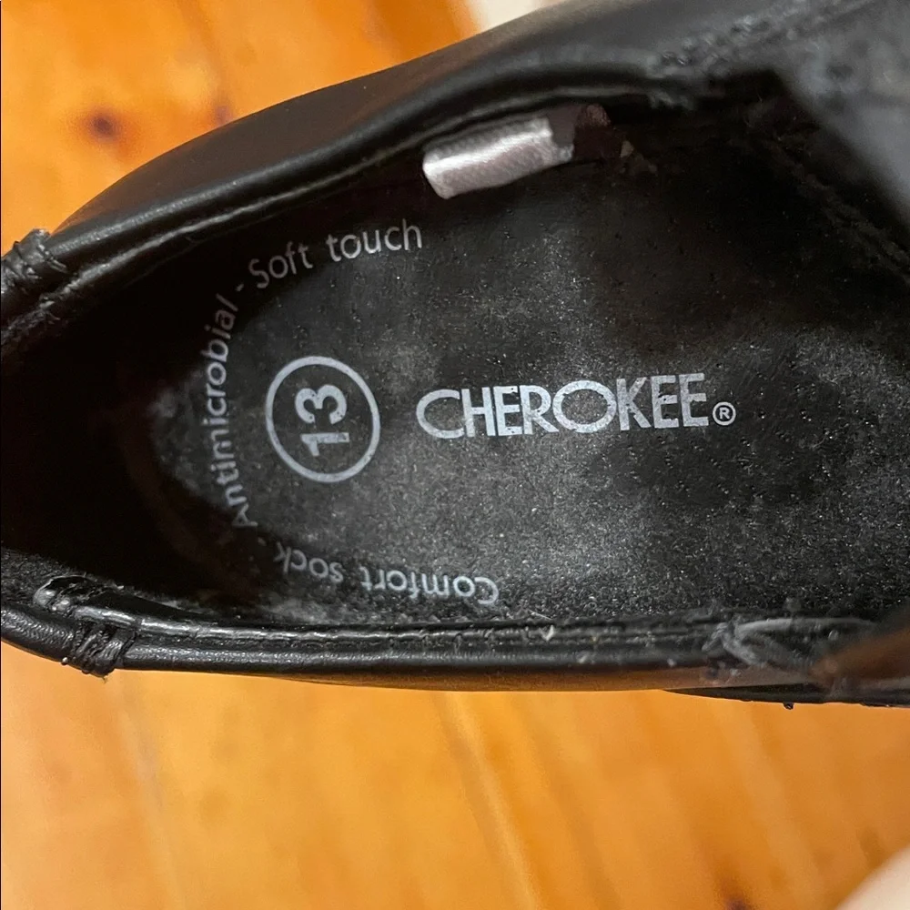 Cherokee Black Loafers Slip on NWOT Dress Shoe Soft Touch Toddler Size 13